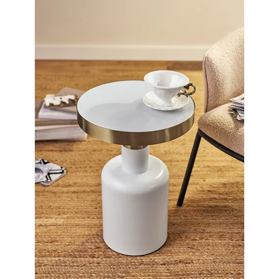 Журнальный столик Froud, Ø35х51 см, белый