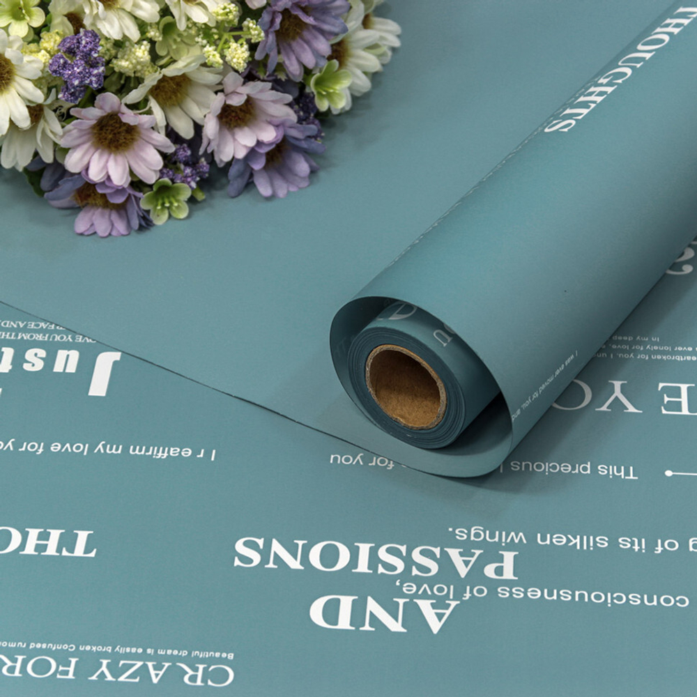 Пленка В рулоне 10 м х 58 см с печатью (Серый, Синий)