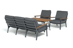 "Крокус" лаунж-зона 5-местная из алюминия, цвет темно-серый