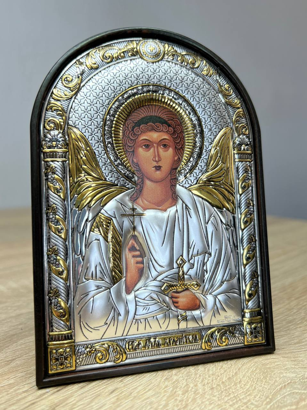 Ангел Хранитель, икона арочная, пластик 48x65