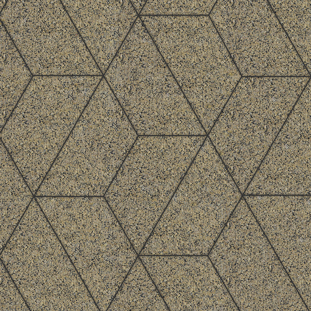 Тротуарная плитка ТРАПЕЦИЯ - Гранит Желтый с черным