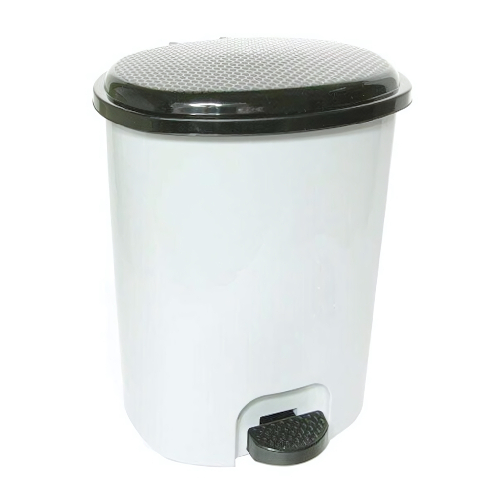 Ведро для мусора с педалью, 12л светло-серый /черный 1\8