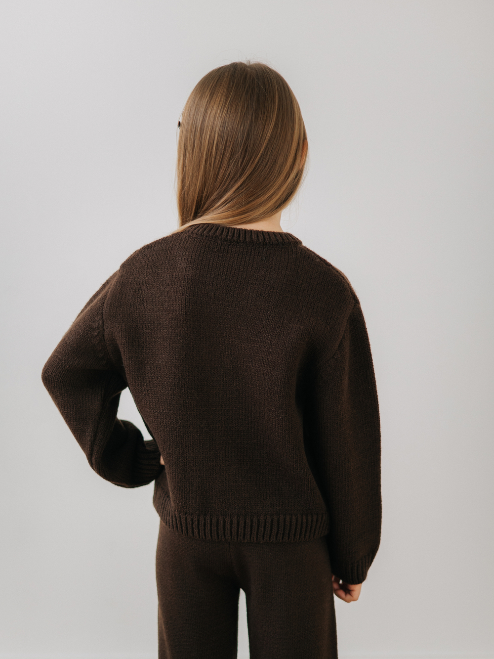 Кардиган вязаный с рюшкой, Шоколад