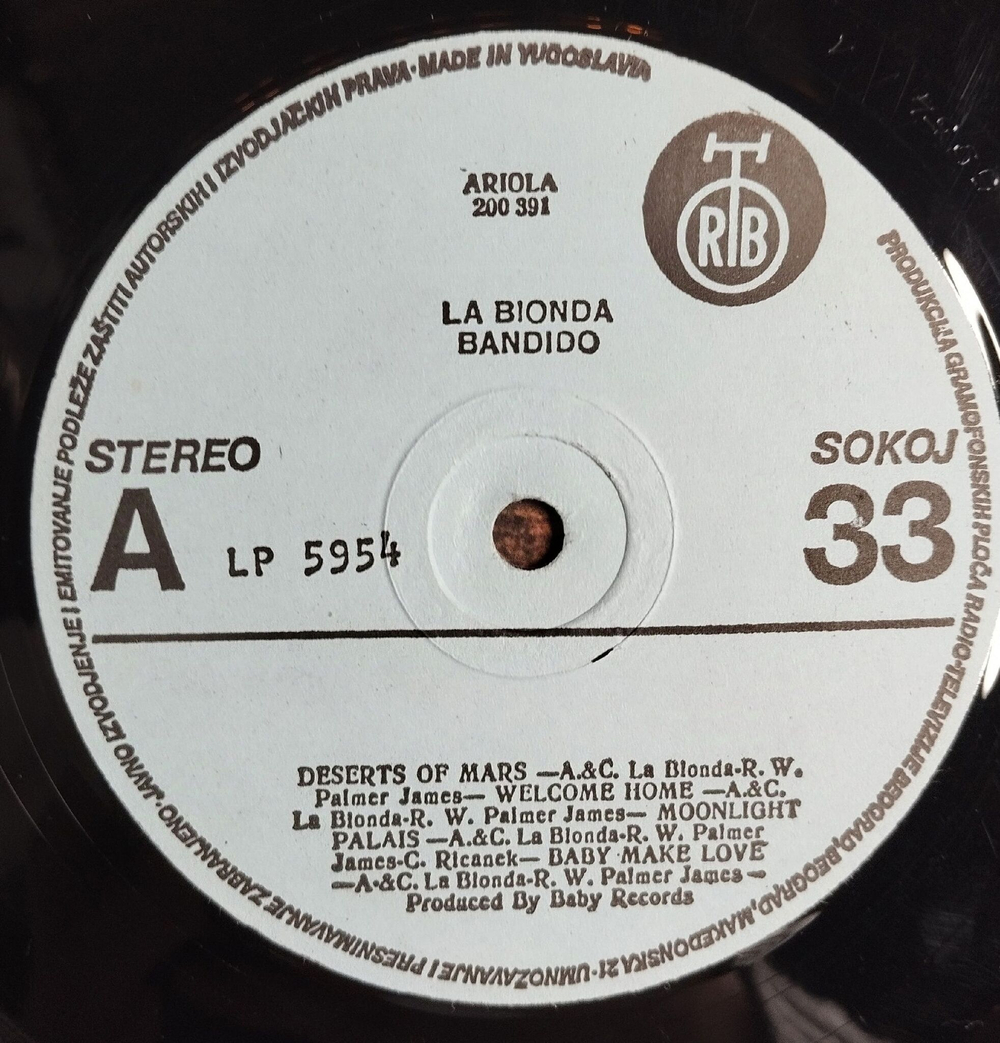Винтажная виниловая пластинка LP La Bionda Bandido (Югославия 1979)
