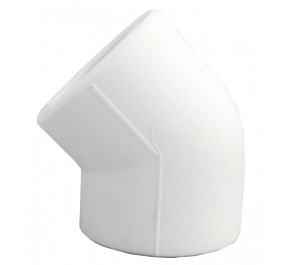 Угольник ПП 45 ду 25 белый (40) 18