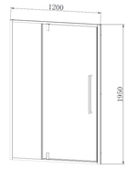 Душевая дверь Slim-N VDP-4SN120CLB, черный матовый, стекло прозрачное