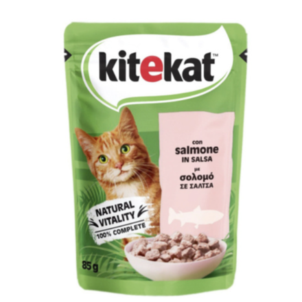 Влажный корм Kitekat для кошек рагу с лососем 85 гр