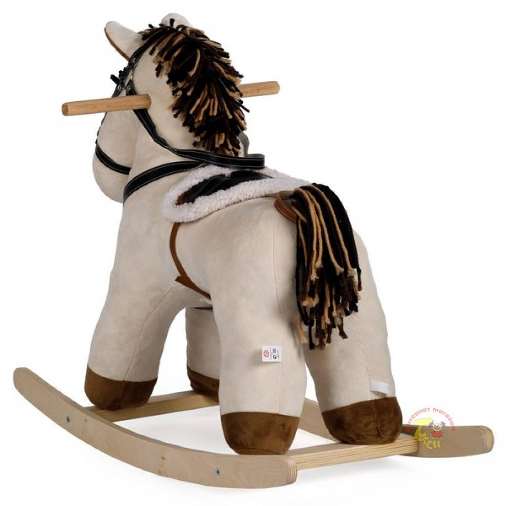 Качалка мягкая Тутси "Конь "Свэн" (бежевый, 10 фраз, музыка), 693-2020