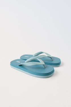 ZARA ОДНОТОННЫЕ ШЛЕПАНЦЫ, СИНИЙ