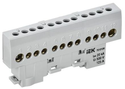 Шина L "фаза" изол. на универс. держ. 8х12-12-Ср TEKFOR IEK TF-NN20-12-KL-K03