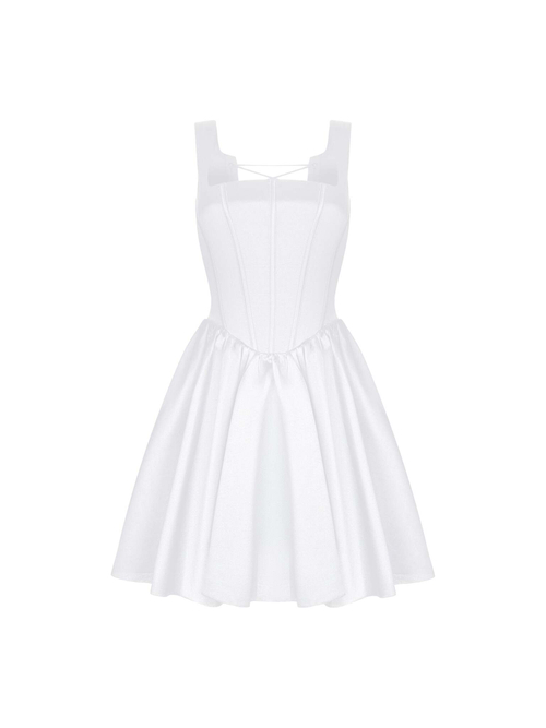 Платье мини корсетного типа из тафты с пышной юбкой