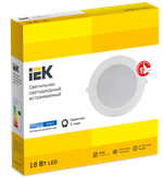 Светильник светодиодный ДВО 1716 белый круг 18Вт 6500К IP40 IEK