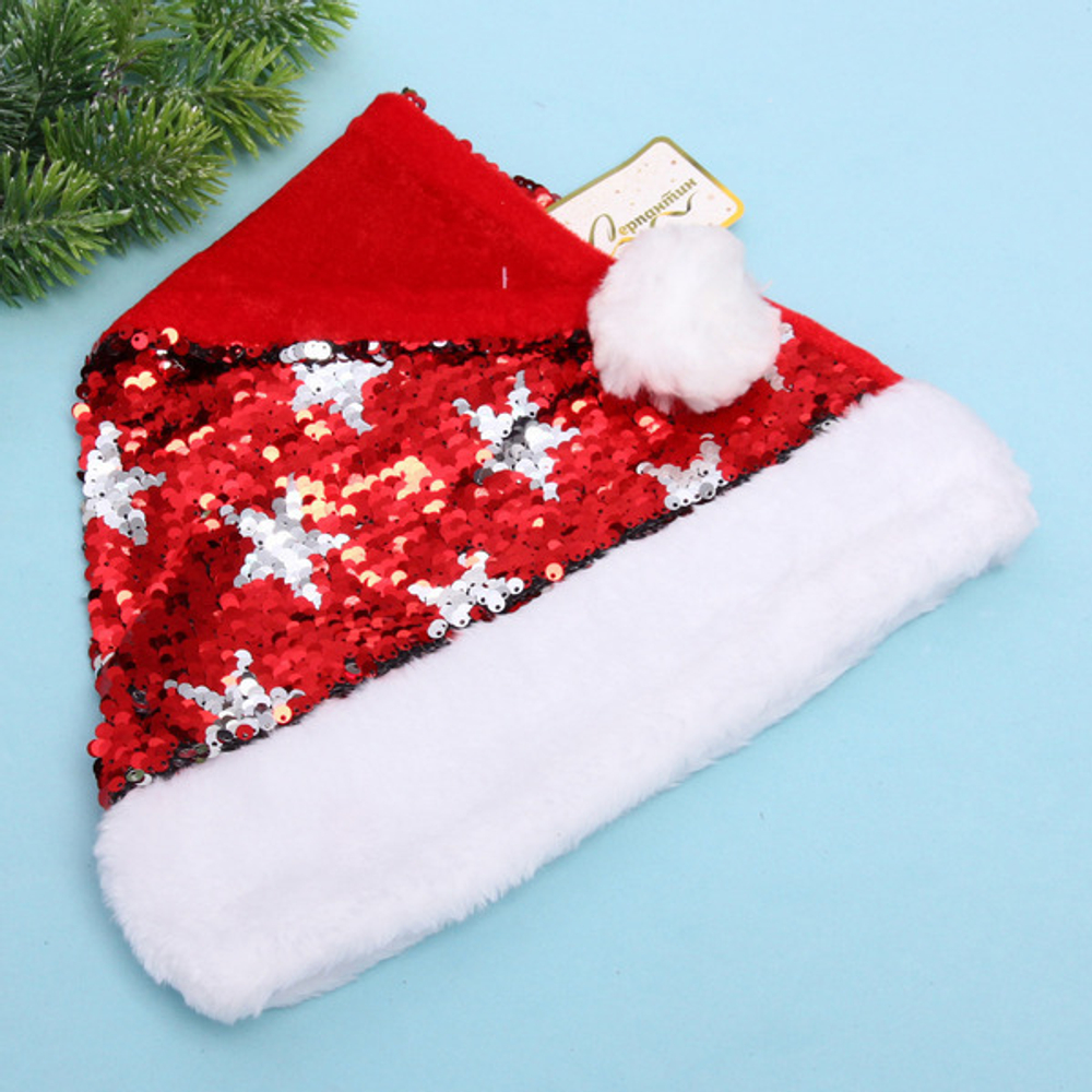 Колпак новогодний «Новогоднее чудо», Красный/Серебро
