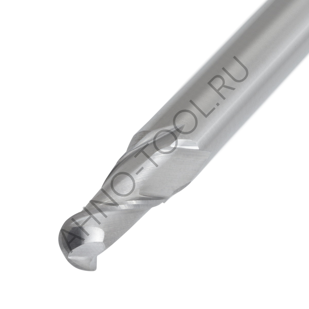 Фреза твердосплавная сферическая 4мм (L=50, l=8, хв=6) Z2 35° по алюминию и цвет.металлам BRAL-2B-R2.0 AHNO