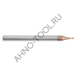 Фреза твердосплавная концевая   0.9мм (L=50, l=2.3, хв=6) Z2 35° микро BRGM-2ES-D0.9 AHNO