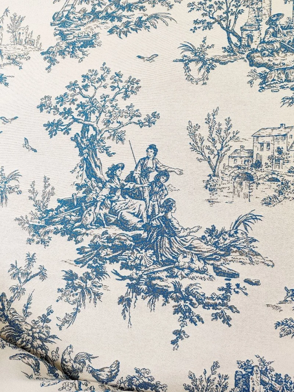 Гобеленовая ткань Туаль Пастораль Голубой ширина 280 см