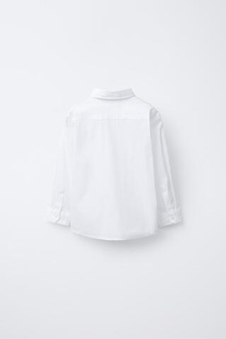 ZARA РУБАШКА СО СЪЕМНЫМ ГАЛСТУКОМ-БАБОЧКОЙ, БЕЛЫЙ