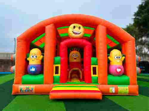 Коммерческий надувной батут с крышей «Смайлики», 10*6*6 м