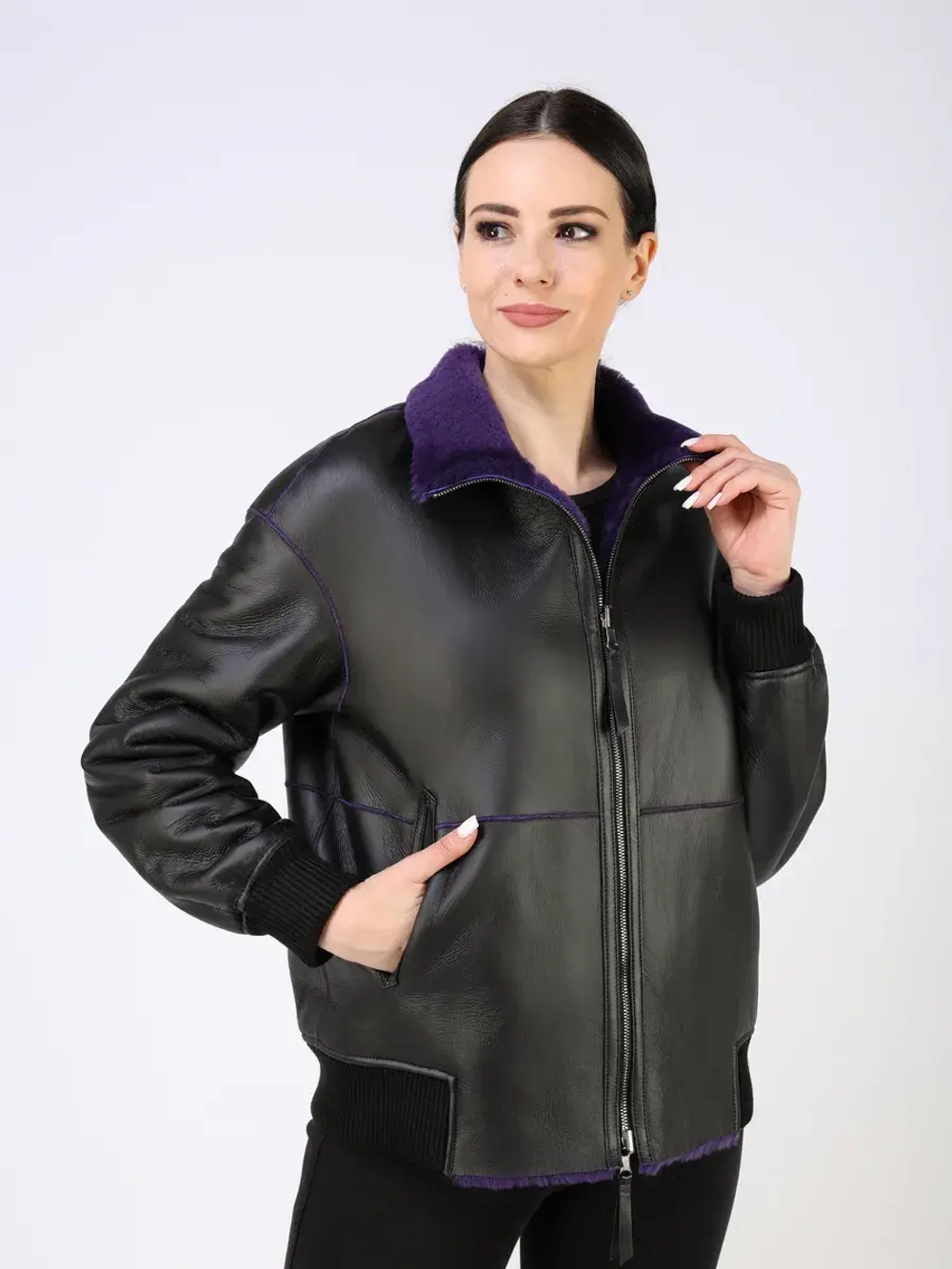 Двусторонняя дубленка зимняя шуба