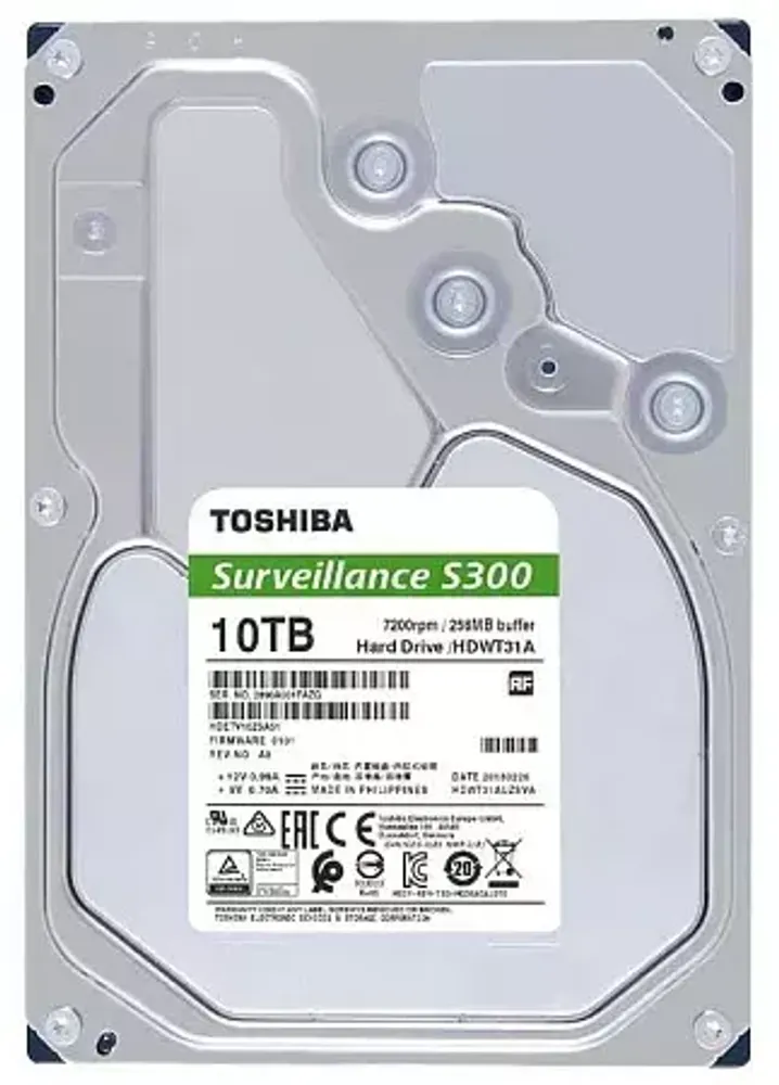 TOSHIBA S300 10TB 3.5-inch 7200 rpm Surveillance Hard Drive