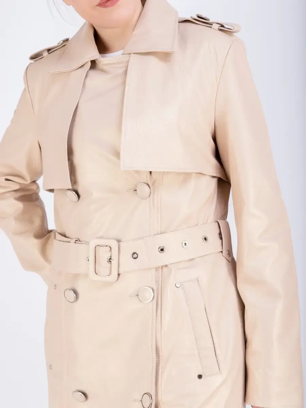 Тренчкот женский плащ женский кожаный