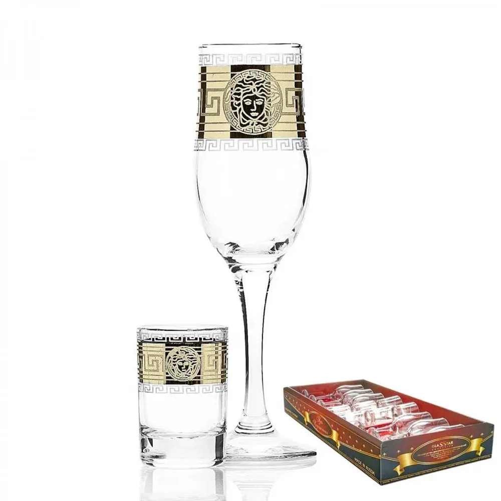 Набор 12 предметов Версаль (6 бокалов + 6 стопок)