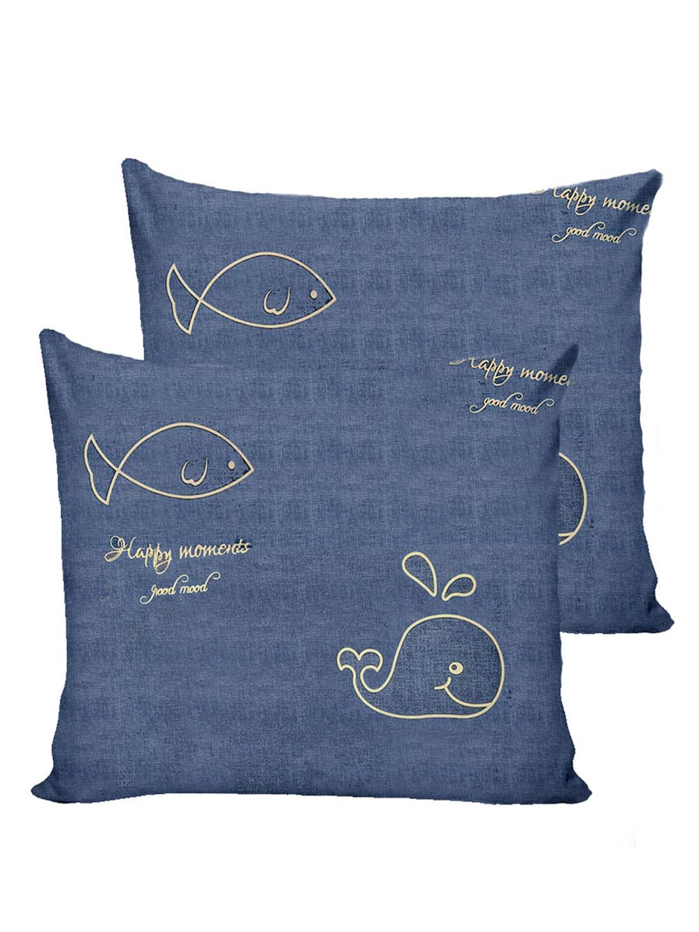 Наволочка комплект 2шт Simple House "Whales (полисатин)" 70х70 см