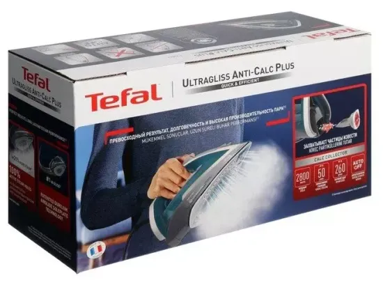 Утюг Tefal FV6842E0, Слоновая кость - синий