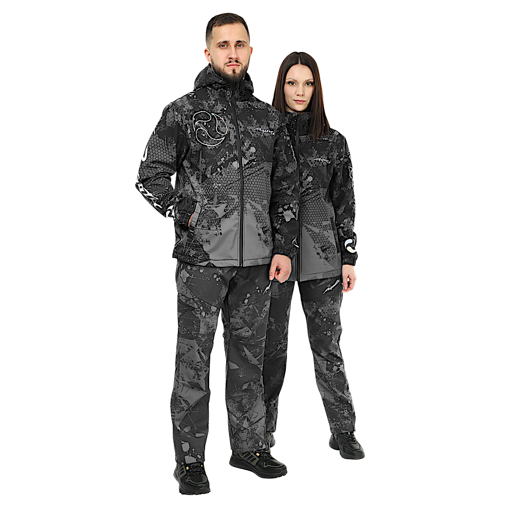 Костюм Aquatic К-23 цвет Camo Black фирменная печать Soft-Shell 10/10 -