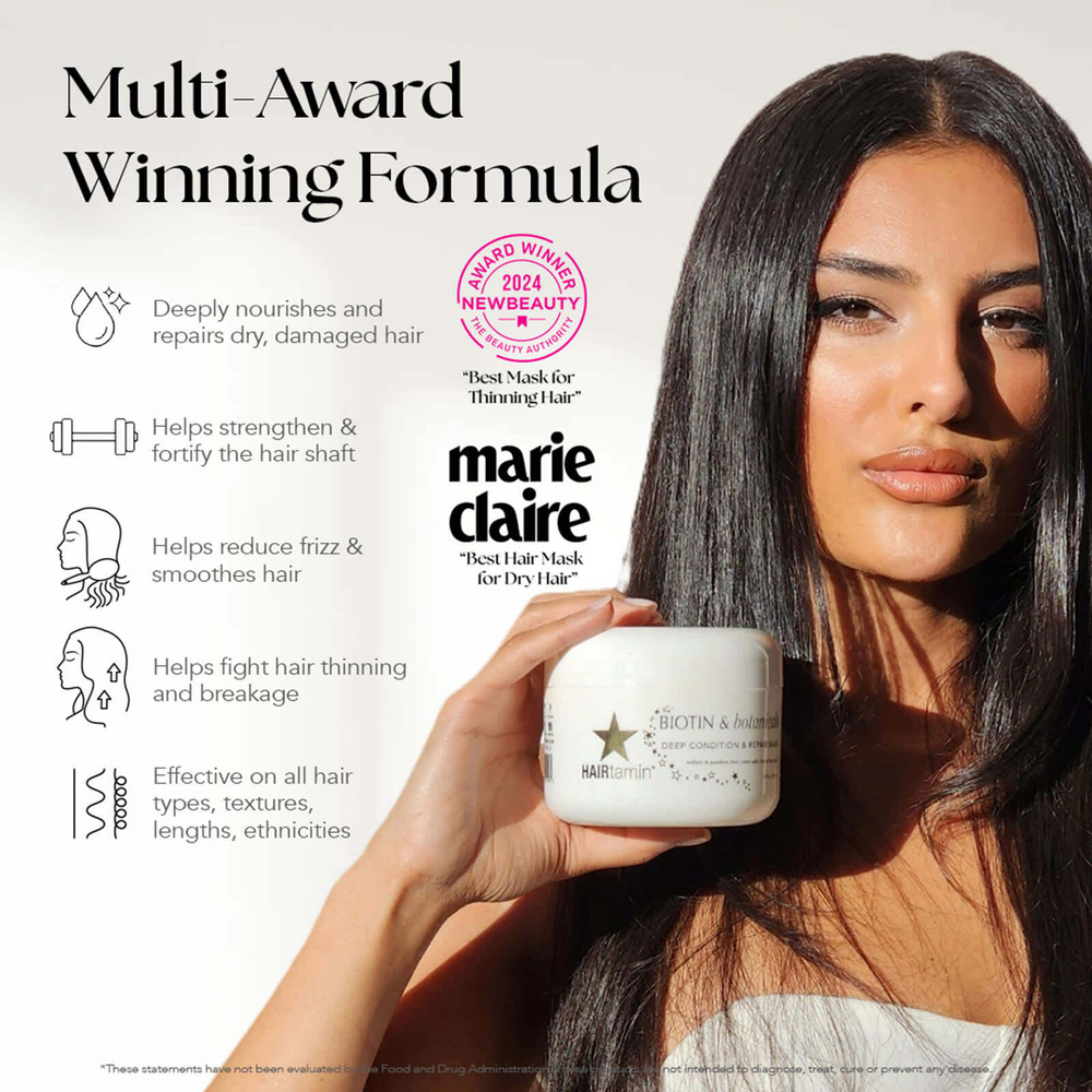 HAIRtamin, Biotin & Botanicals, маска для глубокого кондиционирования и восстановления, 236 мл (8 жидк. Унций)