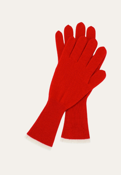 Перчатки вишневые с белой окантовкой