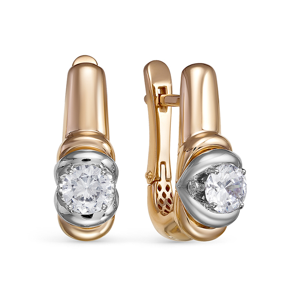 Серьги из золота 585 пробы с Фианит