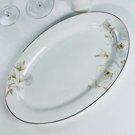 Lenardi 145-689 Овальное блюдо 23см ЛИЛИАН в под.уп.(х30)Костяной фарфор