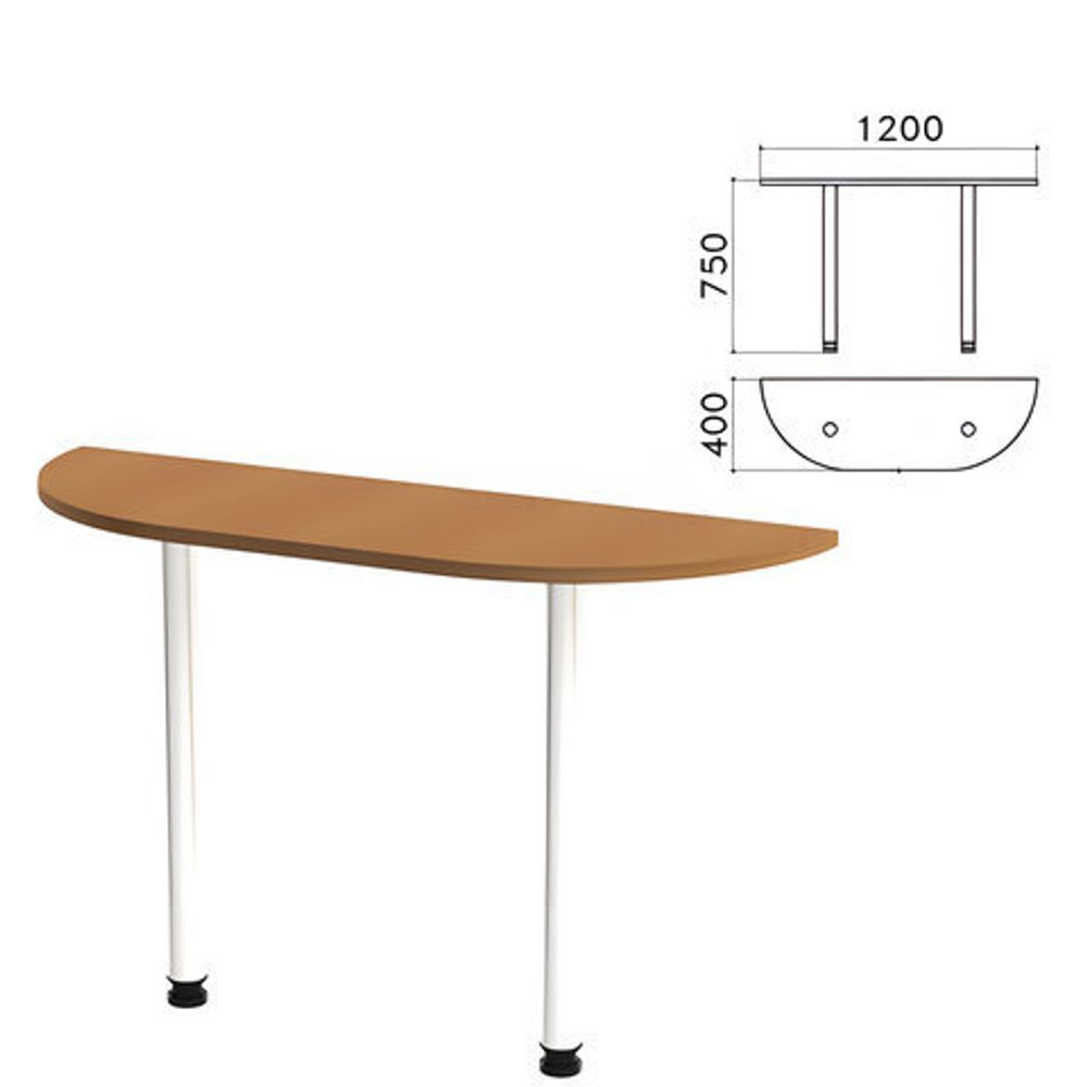 Стол приставной полукруг &quot;Монолит&quot;, 1200х400х750, цвет орех гварнери (КОМПЛЕКТ)