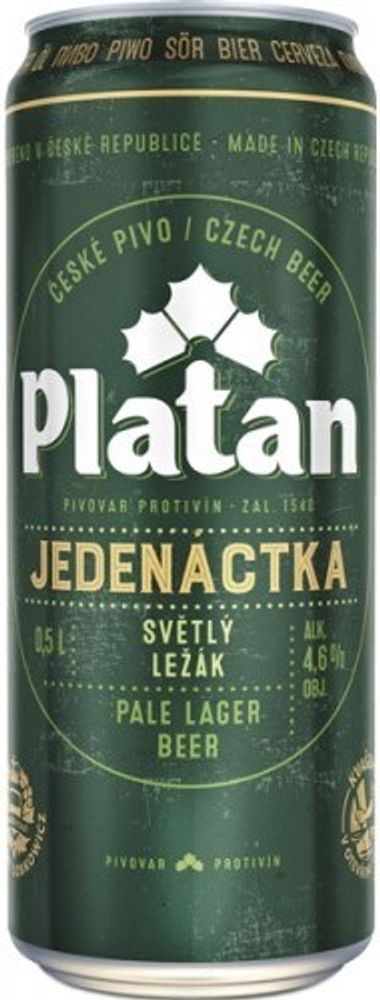 Пиво Платан Одиннадцать / Platan Jedenactka 0.5 - банка