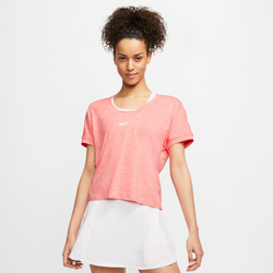 Женская футболка теннисная Nike Court Dry Elevated Essential Top - sunblush/white