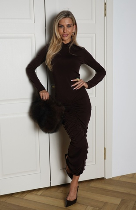 Платье миди со сборкой