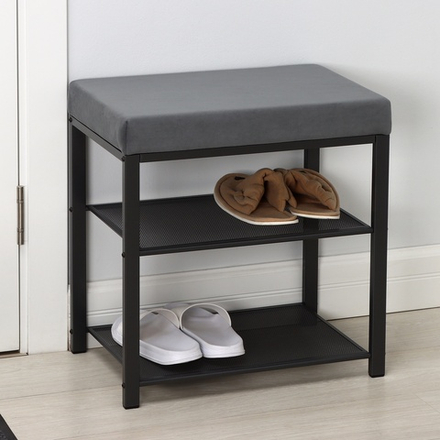 Банкетка "Торонто 13S" цвет каркаса графит, цвет сиденья серый