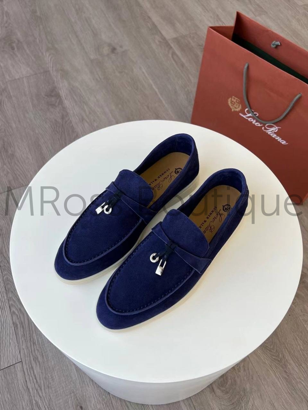 Синие замшевые лоферы Лоро Пиано премиум класса - Loro Piana Premium Blue Suede Loafers