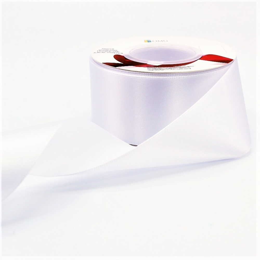 Лента Атласная 3,8см х 28м Полиэстер класс А (Белый)
