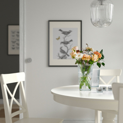 IKEA SMÄLLSPIREA  (ИКЕА СМÄЛЛСПИРЕА)  -  Ваза, прозрачное стекло с узором, 22 см