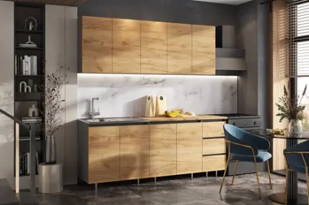 Кухня Челси 2.0 м графит / дуб крафт