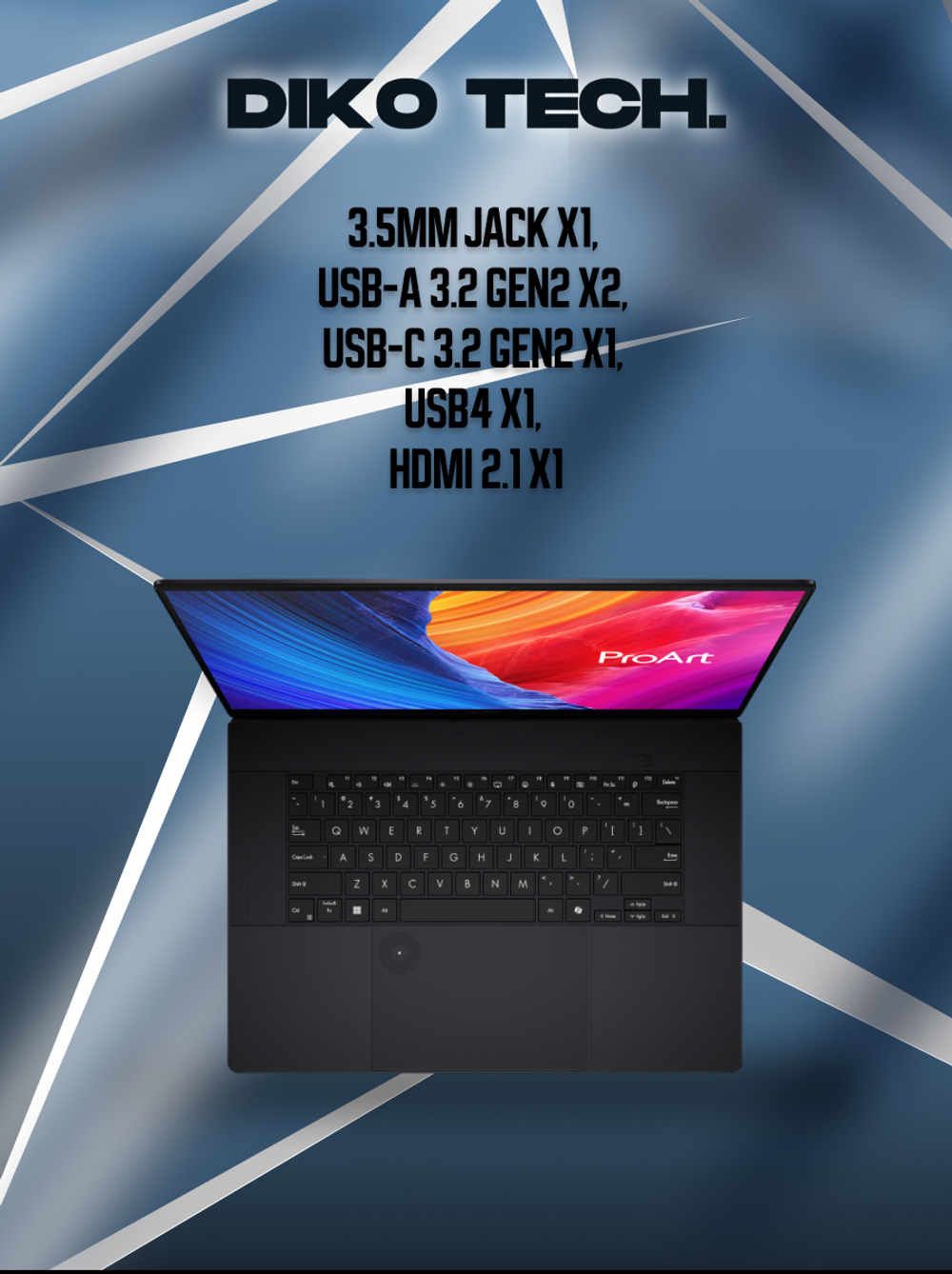 Ноутбук Asus ProArt 16 2025 / AI 9 HX 370 / RTX 5070 / 64 / 2Tb / OLED / BLACK