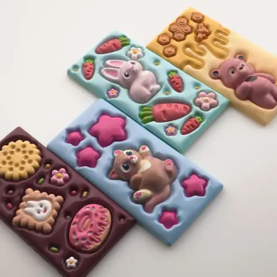 Пластиковая форма для шоколада "Кавайоки - Медвежонок"