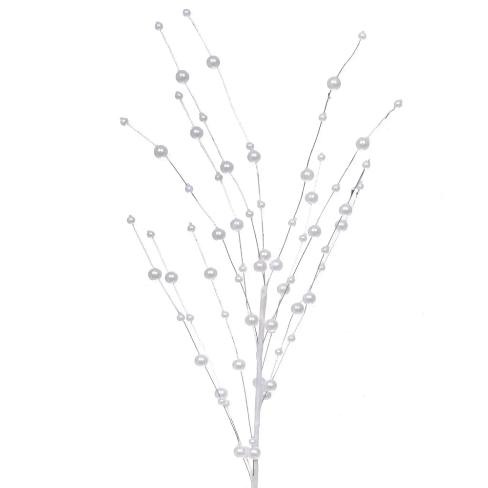 Ветка декоративная «Изящный блеск» 50 см, Белый