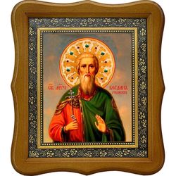 Богдан (Феодот) Римский мученик. Икона на холсте. (15 х 18 см / В фигурном киоте)