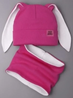 Шапка для девочек осенняя, с ушками розовая