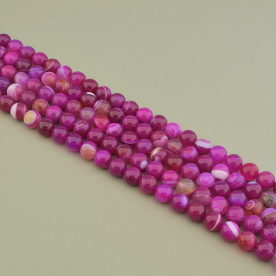 Нитка Агат 38 см. 10 мм. (Без замка) - Малиновая