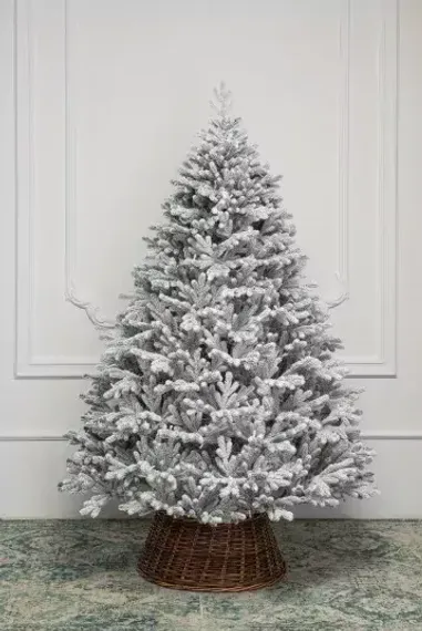 Искусственная елка Швейцарская заснеженная 180 см., 330 холодных-белых Led ламп, 100% литая хвоя, ЕлкиТорг (213180)