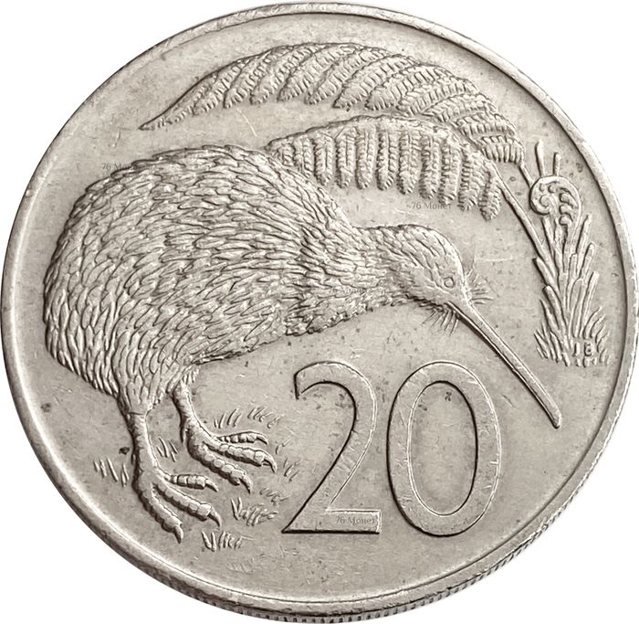 20 центов 1967-1985 Новая Зеландия. Птица киви